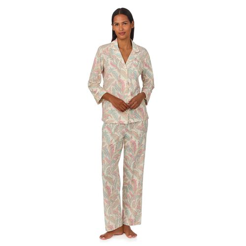 Lauren Ralph Lauren Classic Knit 3/4 Sleeve Notch Collar Pajama Set